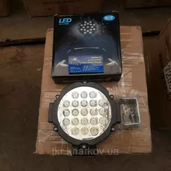 Фара LED кругла чорна 51W, 21 лампа, 10/30V 6000K